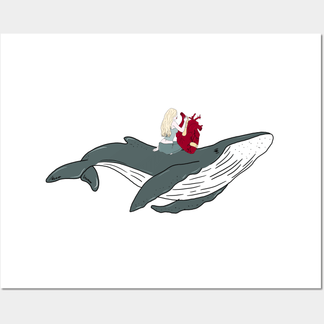 Whal fly away with me Wall Art by Carries Design 